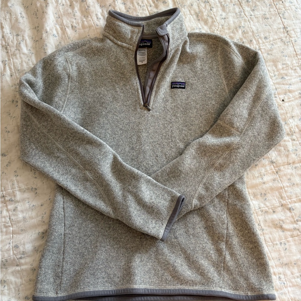 Patagonia Zip-Up Sweater in Light Gray